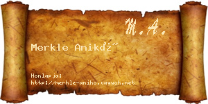 Merkle Anikó névjegykártya